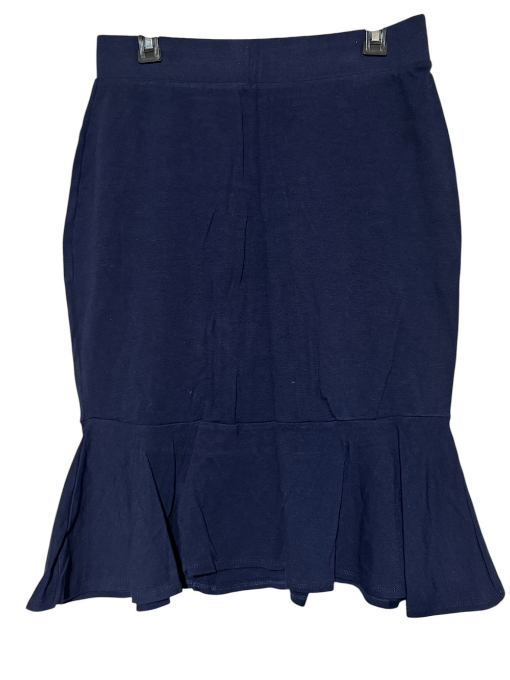 Zenana Outfitters Navy Blue Peplum Skirt Size XL Pencil Modest Long Church Comfy
